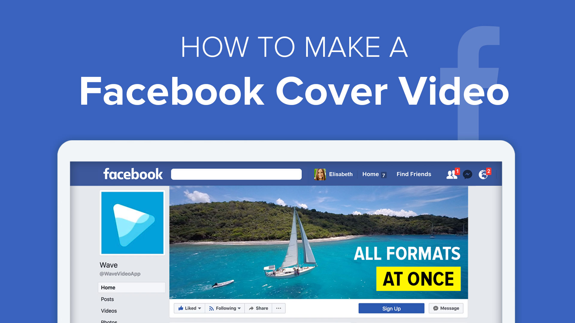 Facebook Cover Video Maker Wave Video - make a facebook video cover in wave video a video maker