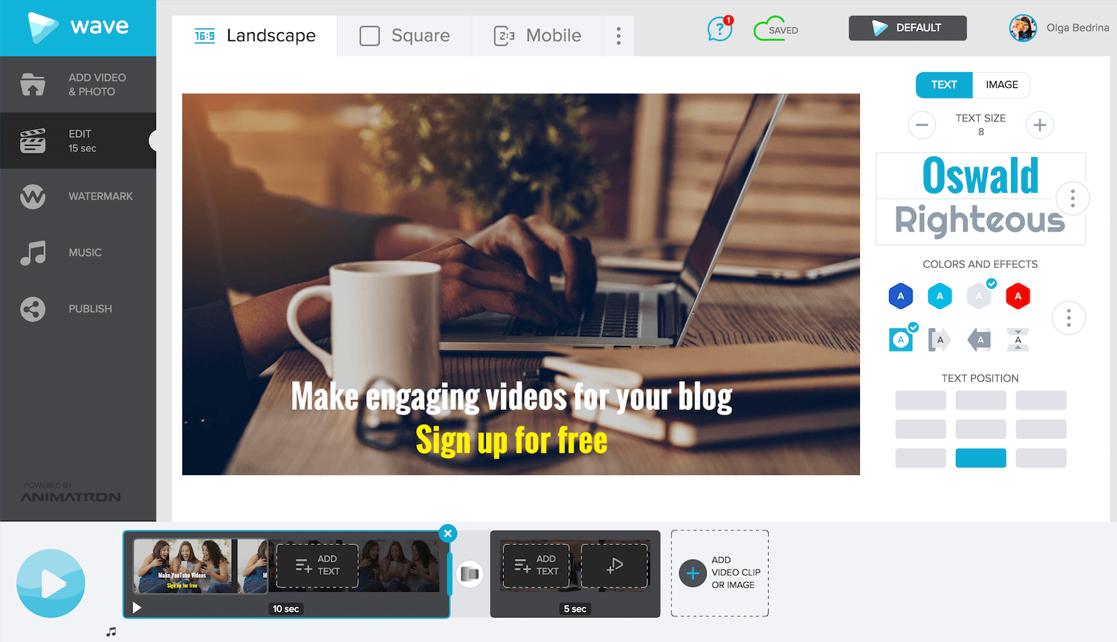 Make a video for your blog with Wave.video, an online video maker.