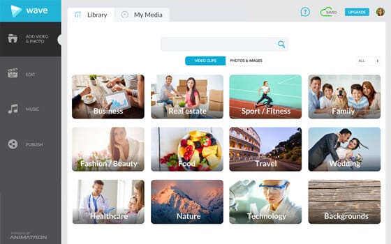 Use 200 million videos and images or import your own media