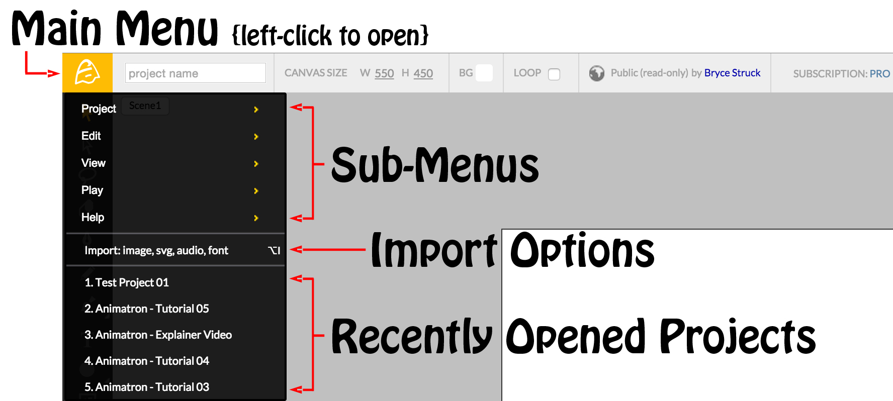 animatron-editor-main-menu-and-project-sub-menu-animatron