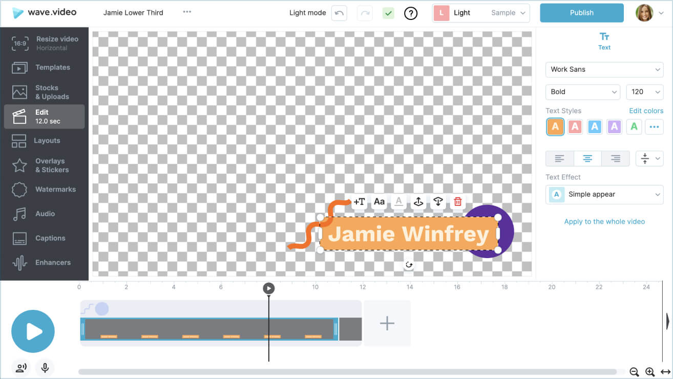 Branded Transparent Lower Thirds For Live Streams Wave Video