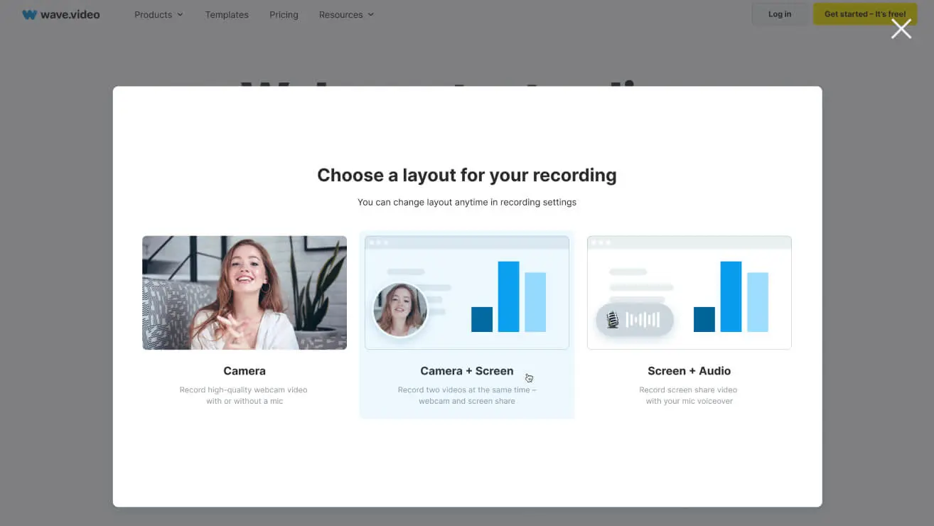 Step 1. Select a recording layout